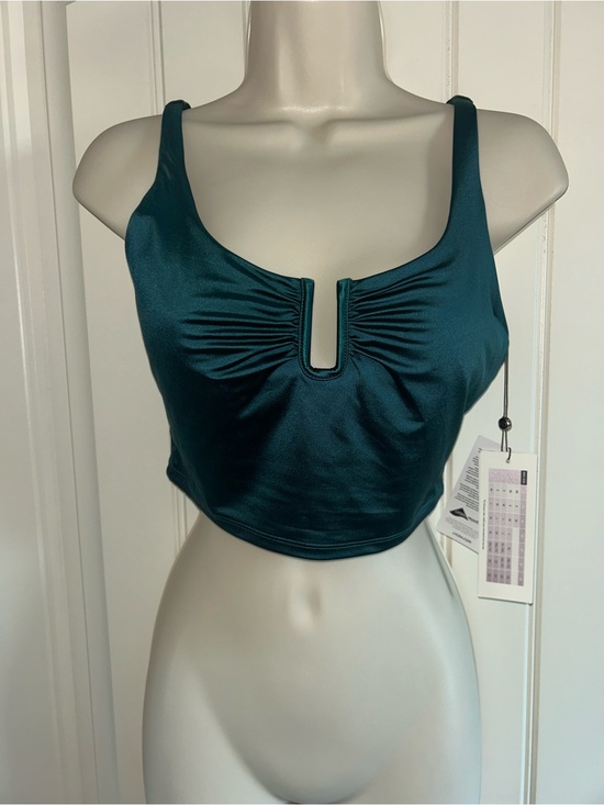 CALIA by Carrie Underwood Other - NWT CALIA by Carrie Underwood Teal Scoop U-Notch Crop Bikini Top Sz S
